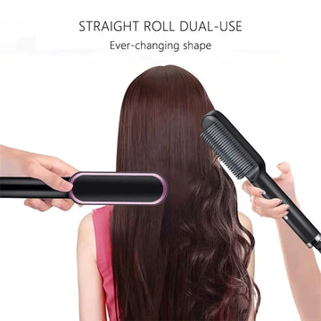 2 in 1 Hair Straightener Comb & Curler